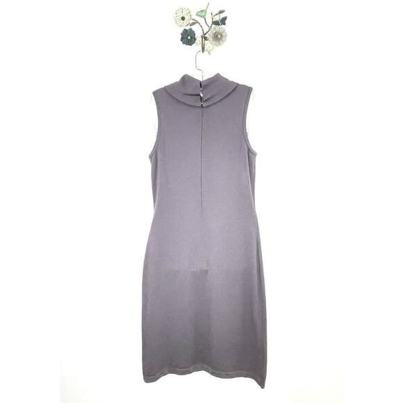 St John Santana Knit Sleeveless Cowl Neck Sweater Dress Size 6 Grayish Purple - Picture 7 of 12